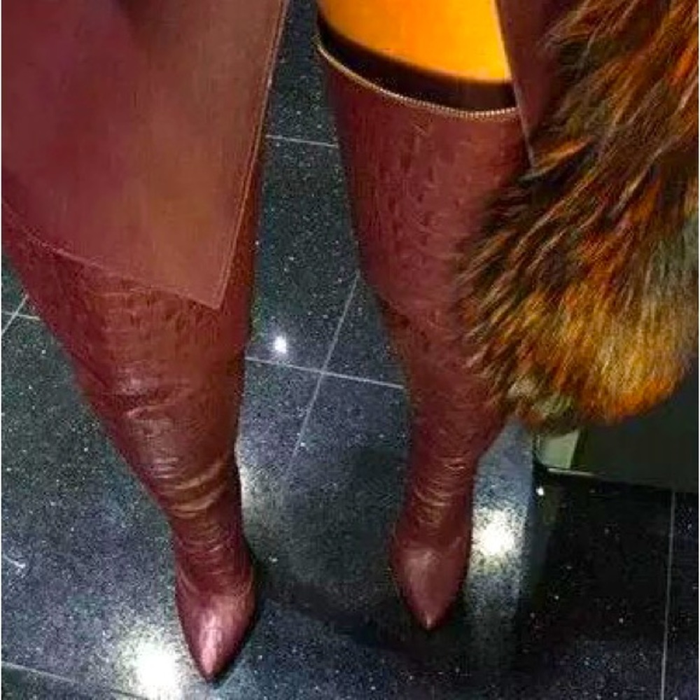 Women’s Burgundy Thigh High Boots.